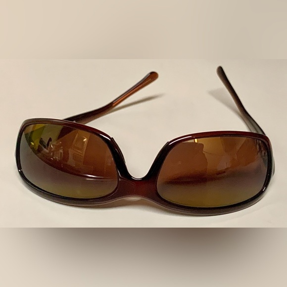 1990s Vintage Unisex Adult MAUI JIM Polished Sepia Brown Sunglasses w/ Zip Case - Picture 16 of 16